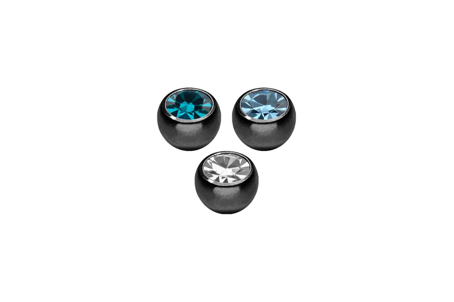 SET Chirurgenstahl Schraubkugel KRISTALL von Piercingline